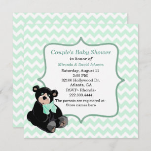 Invitation de Baby shower personnalisé Chevron ver