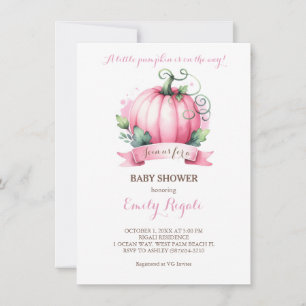 Invitation de Baby shower petit Citrouille - fille