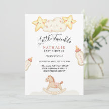 Invitation de baby shower petite étoile scintillan