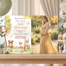 Invitation de baby shower photo d'animaux de la fo