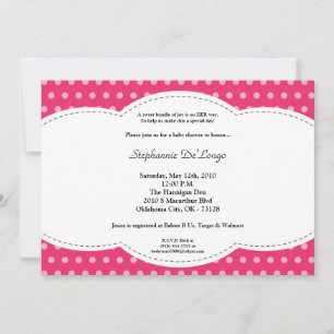 Invitation de Baby shower Poke Pink Poke 5x7 Girl