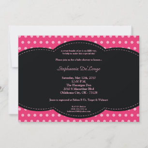 Invitation de Baby shower Poke Pink Poke 5x7 Girl