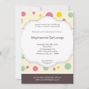 Invitation de Baby shower Poke Pink Poke 5x7 Girl