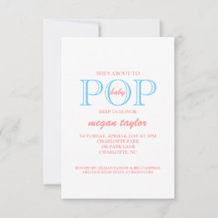 Invitation de Baby shower pop whitepiblu