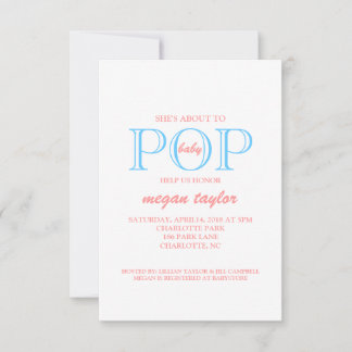 Invitation de Baby shower pop|whitepiblu