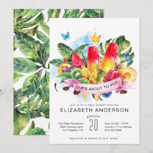 Invitation de Baby Shower Popsicle d'Été Lumineuse