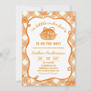 Invitation de baby shower pour bébé pie dessinée à