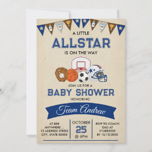 Invitation de Baby Shower pour Bébé Sportif Person