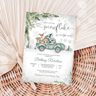 Invitation de Baby Shower pour Camion de Bois de l
