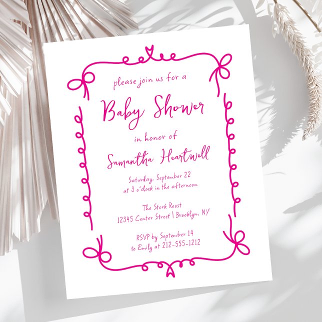Invitation de baby shower pour fille à prix aborda (Créateur téléchargé)