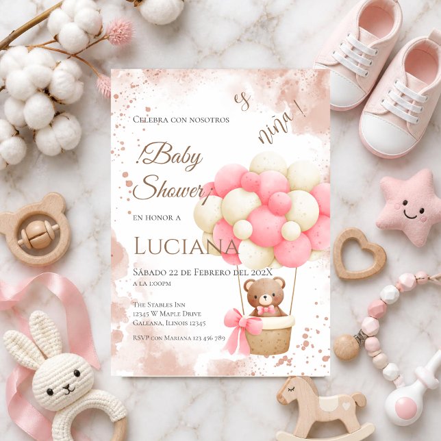 Invitation de Baby Shower pour fille espagnole à f (Créateur téléchargé)