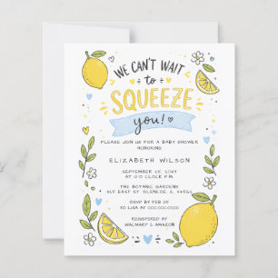 Invitation de Baby Shower pour Garçon Citron à Pet