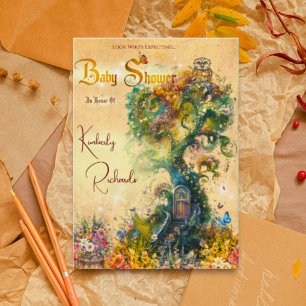 Invitation de baby shower pour Jardin Fantastique 