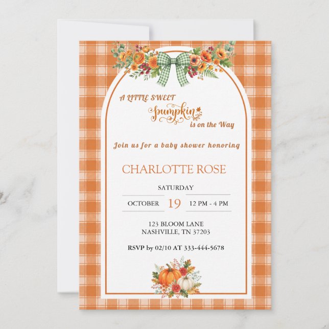 Invitation de Baby Shower pour la naissance de vot (Devant)
