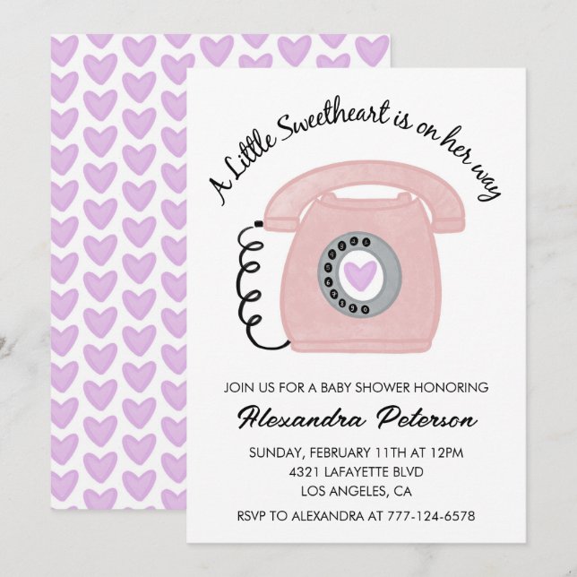 Invitation de baby shower pour la Saint-Valentin r (Devant / Derrière)