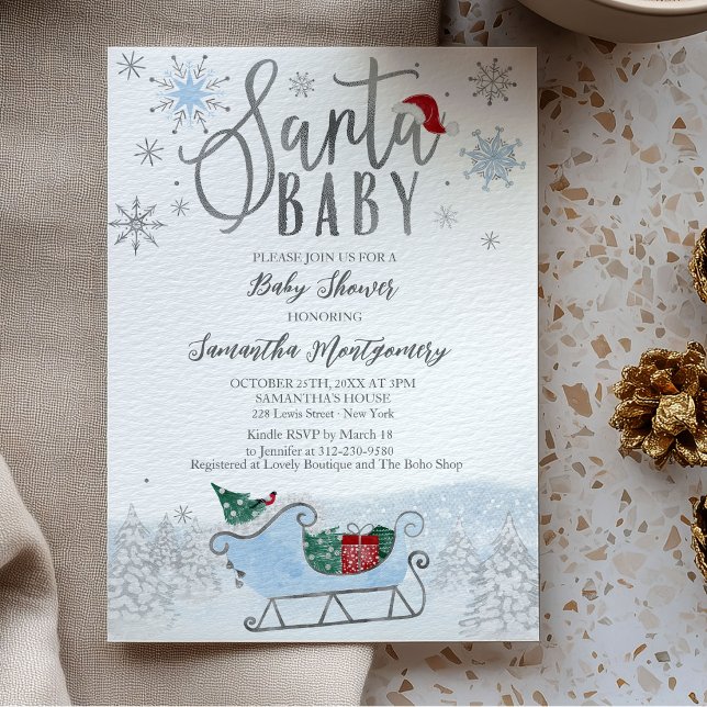 Invitation de baby shower pour le budget de Noël S (Créateur téléchargé)