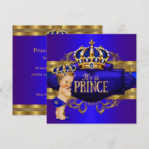 Invitation de Baby Shower pour Prince Bébé Bleu Ro