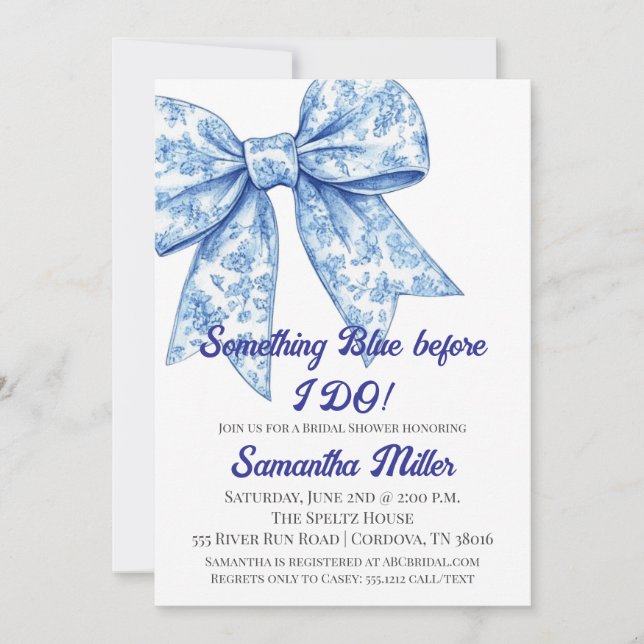 Invitation de Baby Shower pour Quelque Chose de Bl (Devant)