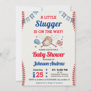 Invitation de baby shower pour rookie de baseball 