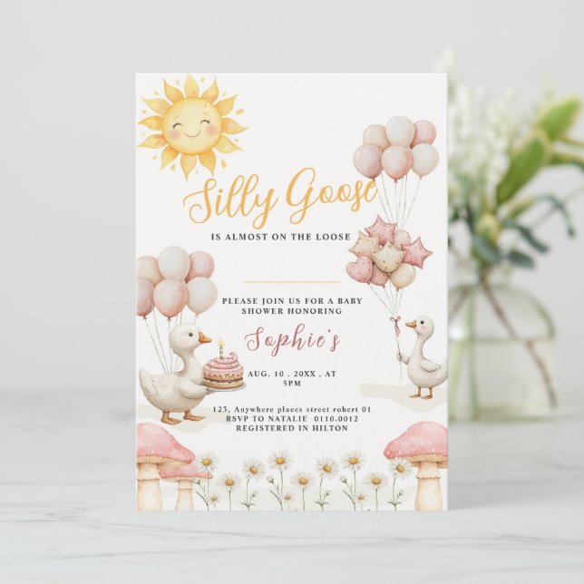 Invitation de Baby Shower pour un Bébé Canard Rigo (Debout devant)