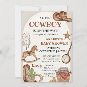 Invitation de Baby Shower pour un Petit Cow-Boy Pe
