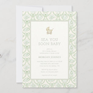 Invitation de baby shower prépa Côquette Côtière