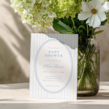 Invitation de baby shower préparatoire à rayures b