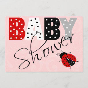 Invitation de Baby shower Red Ladybug personnalisé
