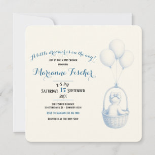 Invitation de Baby Shower Rétro Fantaisiste pour F