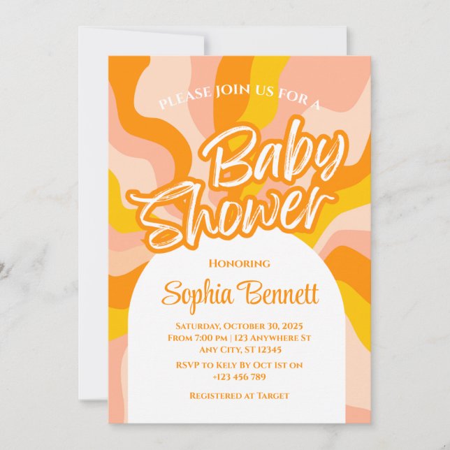 Invitation de Baby shower rétroactif personnalisée (Devant)