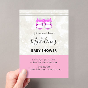 Invitation de Baby Shower Rose – Bébé Fille Person