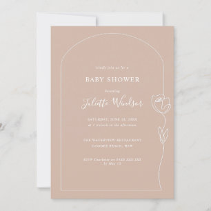 Invitation de Baby shower Rose de dessin de ligne