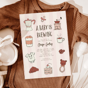 Invitation de Baby shower rose de la brasserie