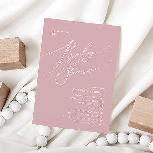 Invitation de Baby shower Rose Dusty