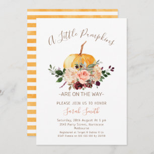 Invitation de Baby shower rose Floral Little Citro
