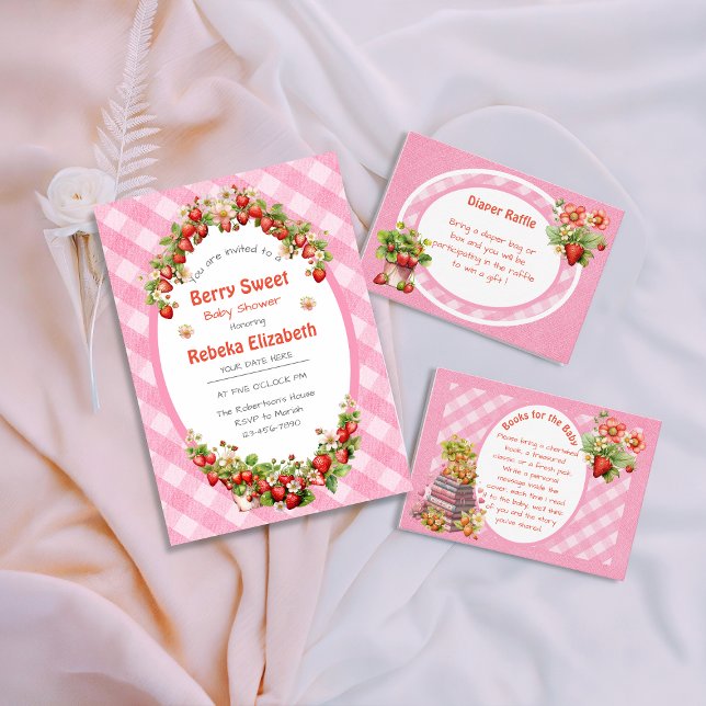 Invitation de Baby Shower Rose Gingham Sucrée aux  (Créateur téléchargé)