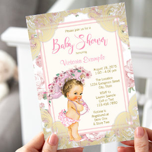 Invitation de baby shower Rose Gold Vintage
