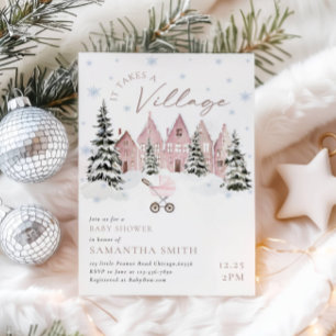 Invitation de Baby Shower Rose Il Faut Tout Un Vil