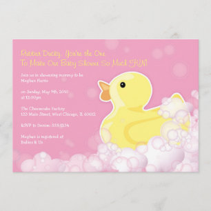 - Invitation de baby shower - rose mignon en