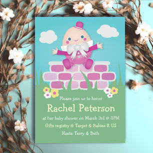 Invitation de Baby shower rose mignon et vide