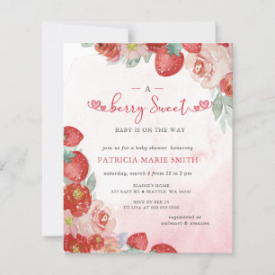 Invitation de Baby shower rose rouge rose Budget
