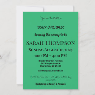 Invitation de Baby shower rose vif pour un garçon