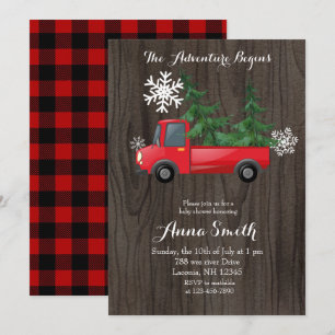 Invitation de Baby shower Rustic pour Red Truck Ad