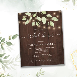 Invitation de baby shower rustique à thème eucalyp