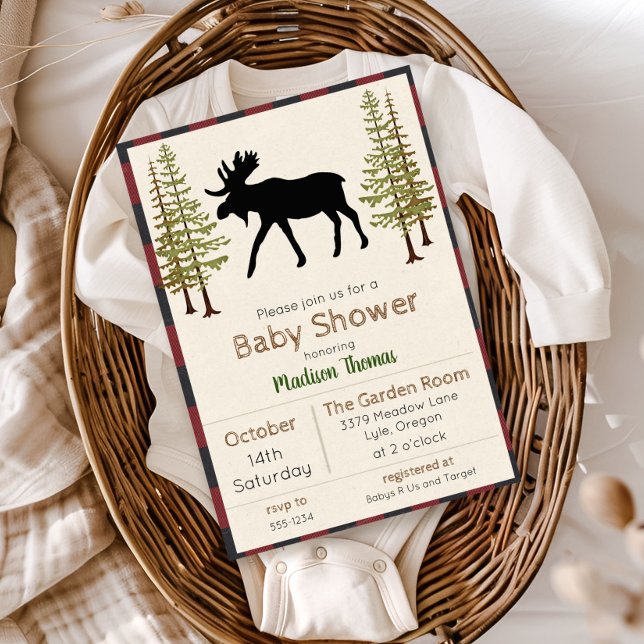 Invitation de Baby Shower Rustique Garçon Ourse (Créateur téléchargé)