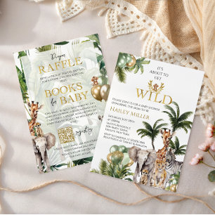 Invitation de Baby Shower Safari Bébé Sauvage Anim