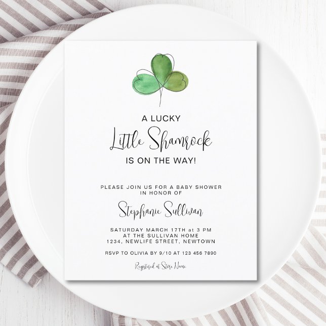 Invitation de Baby shower Shamrock chanceux (Créateur téléchargé)
