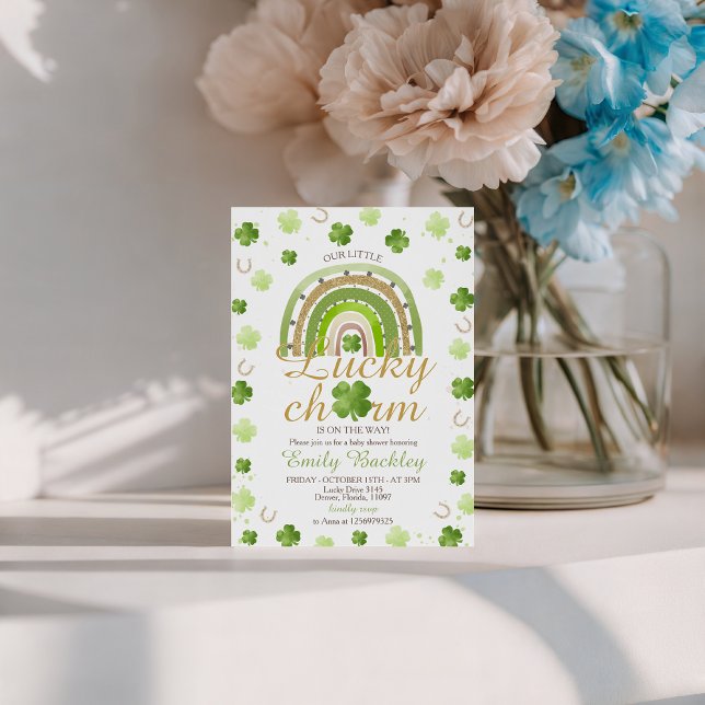 Invitation de Baby Shower Shamrock Lucky Charm (Créateur téléchargé)