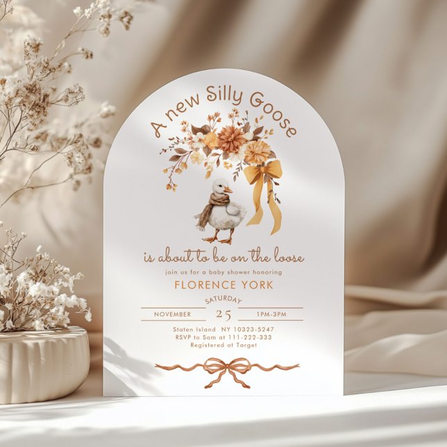 Invitation de baby shower Silly Goose Fall Arch (Créateur téléchargé)