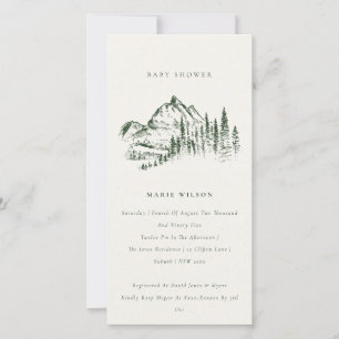 Invitation de Baby shower Sketch Mountain Pine ver